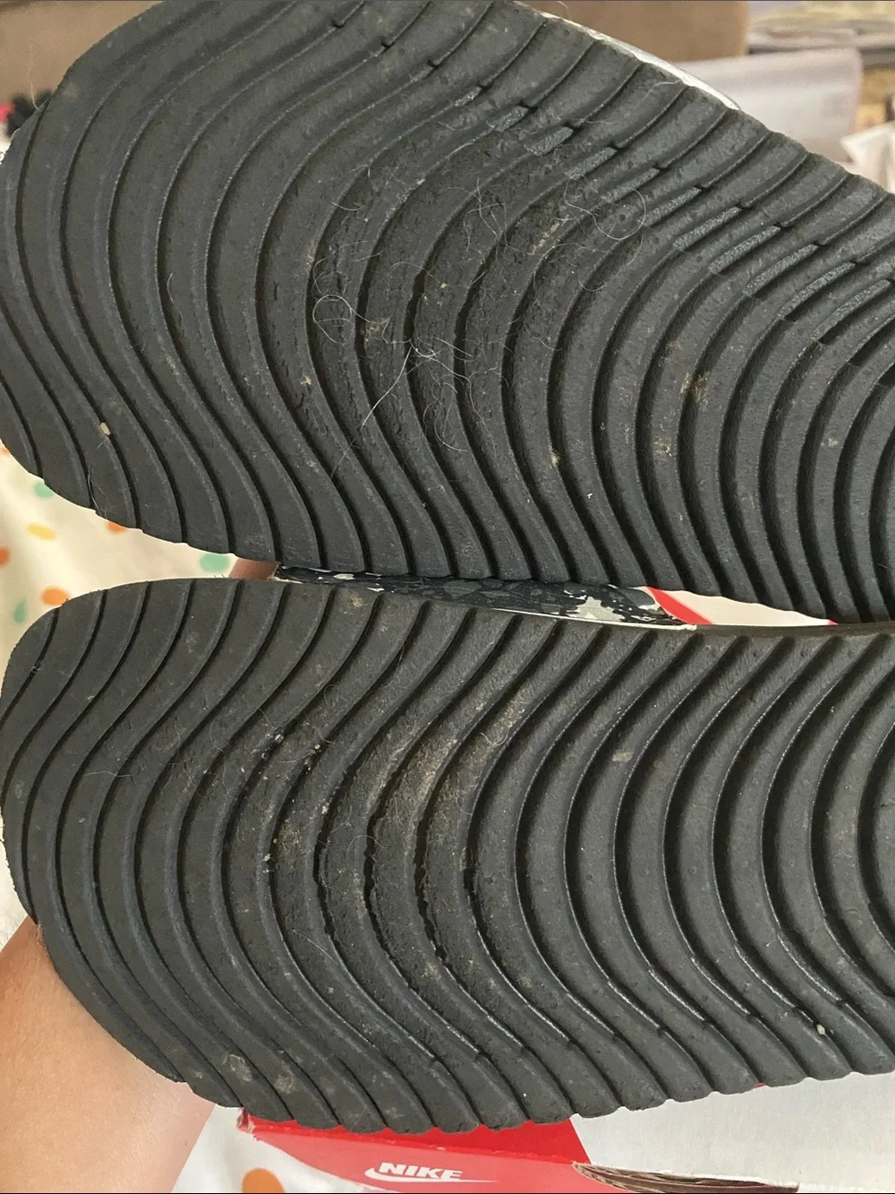 Nike Kids Black/White Marble Print Slide Sandals